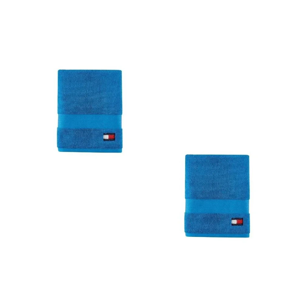new 6-piece SWEDISH BLUE Tommy Hilfiger Modern American 100% Cotton Towel Set